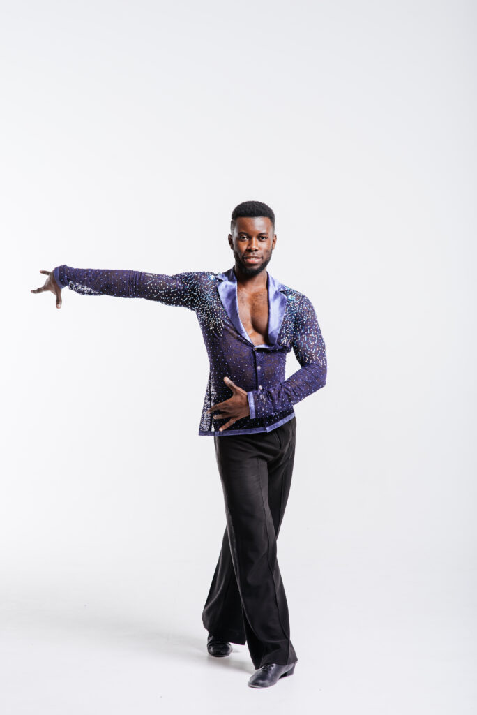 Paso Doble solo dancer practicing flamenco arm styling